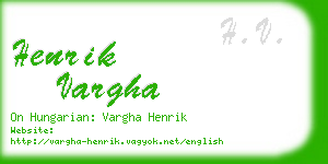 henrik vargha business card